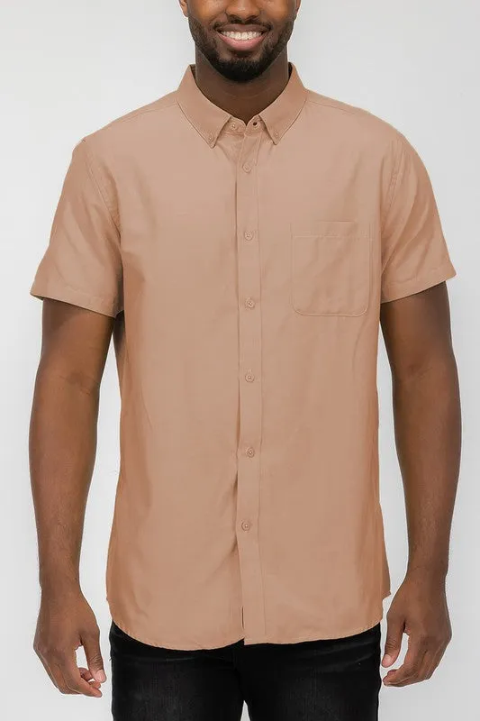 Men's Weiv Casual Short Sleeve Solid Shirt