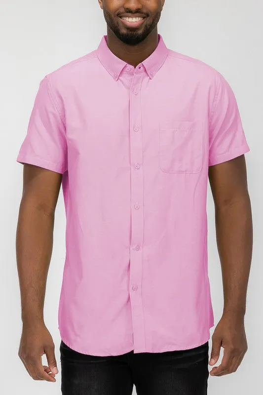 Men's Weiv Casual Short Sleeve Solid Shirt