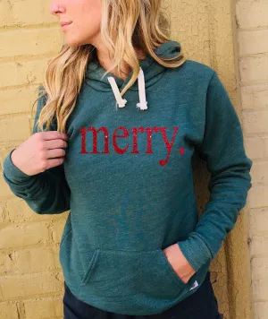 Merry Glitter Christmas Hoodie | Unisex Triblend Hoodie