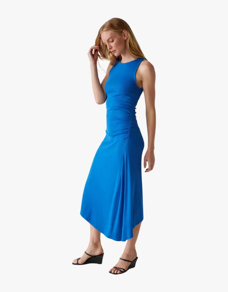 Michael Stars Perez Ruched Sleeveless Midi Dress, Bahama