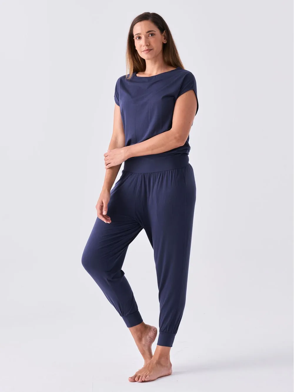 Modal Luxe Layer Tee - Navy