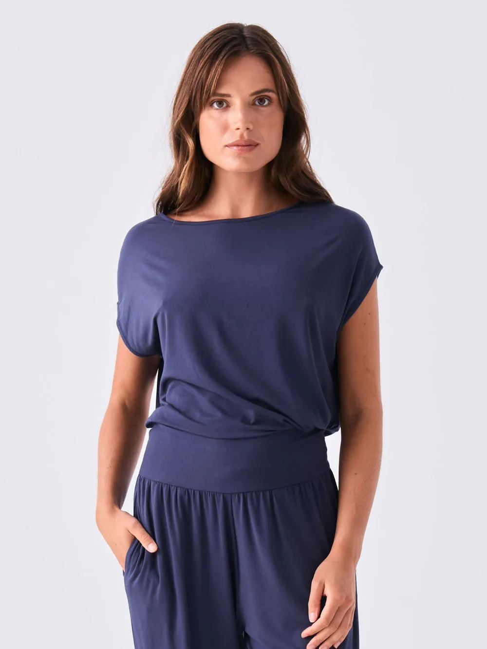 Modal Luxe Layer Tee - Navy