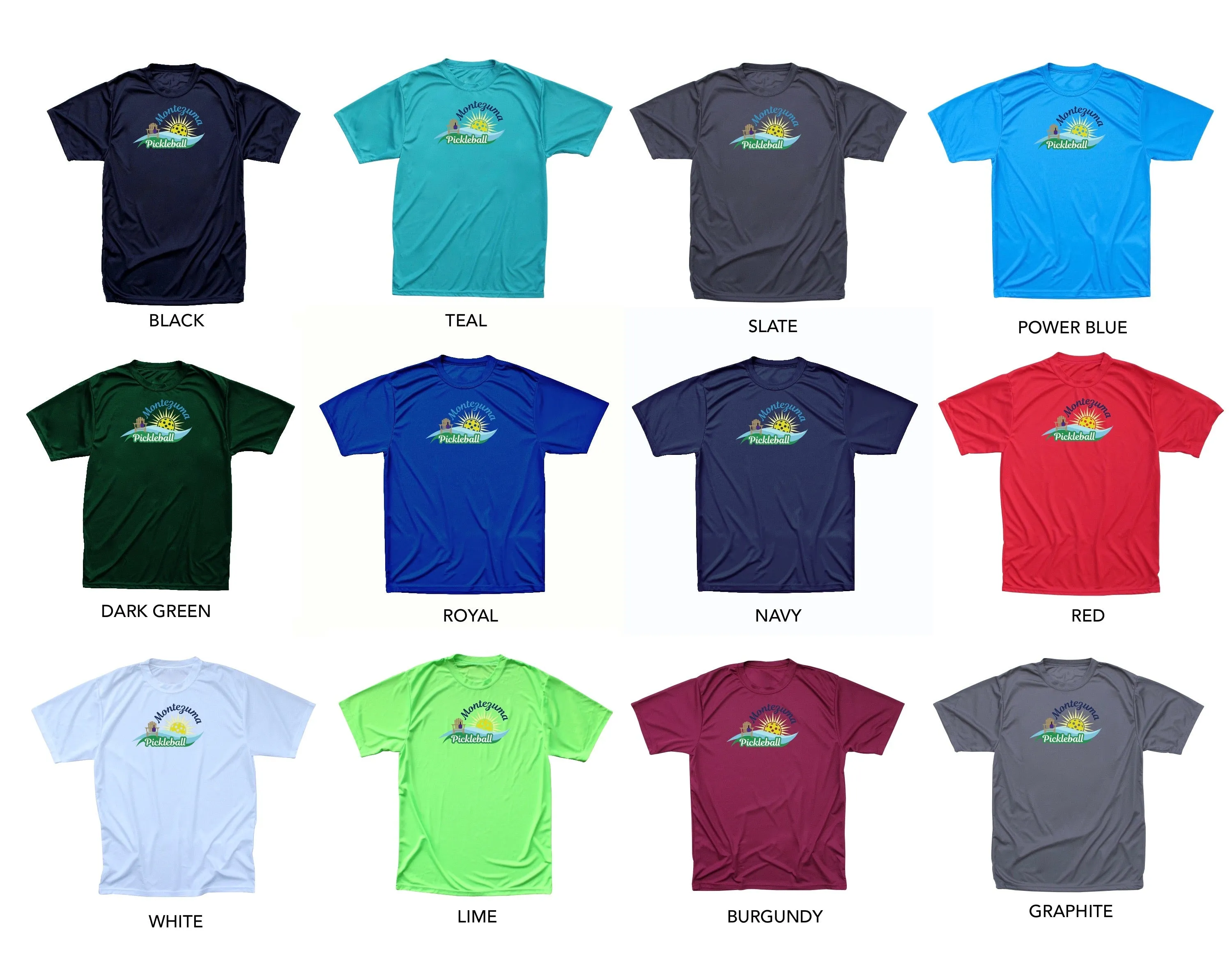 Montezuma Pickleball Club Men's Performance Crew Neck T-Shirt
