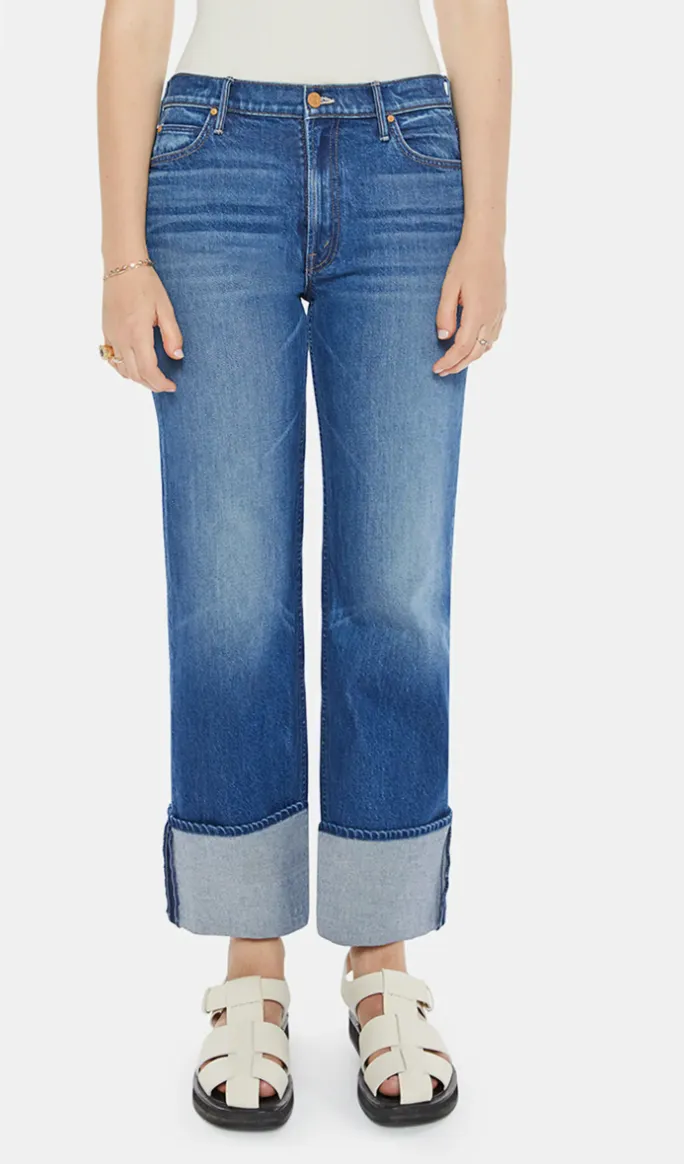 MOTHER DENIM CHECKERBOARD DUSTER FLOOD CUFF