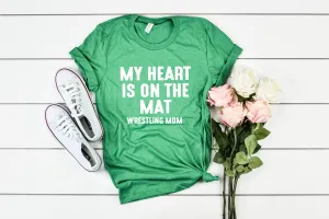 My Heart Is On The Mat | Wrestling Mom Shirt | Unisex Triblend T Shirt