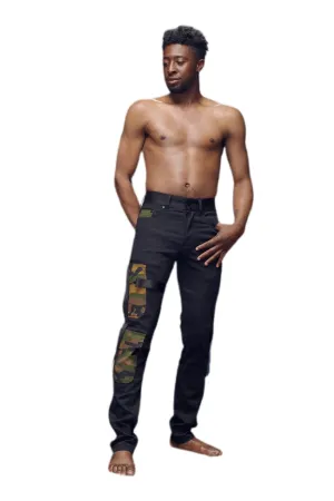 New Black Stretch Cargo Camouflage Jeans