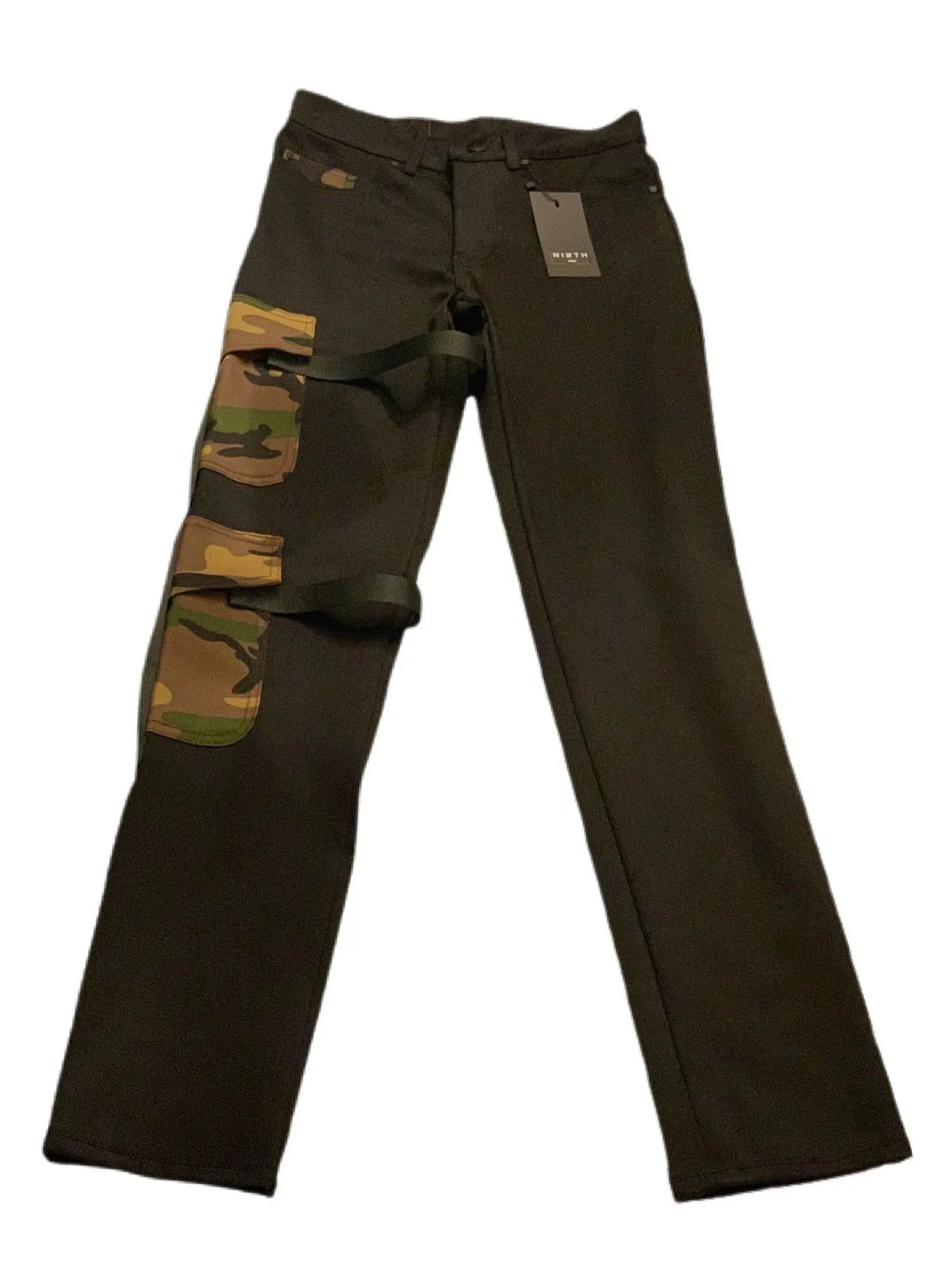 New Black Stretch Cargo Camouflage Jeans