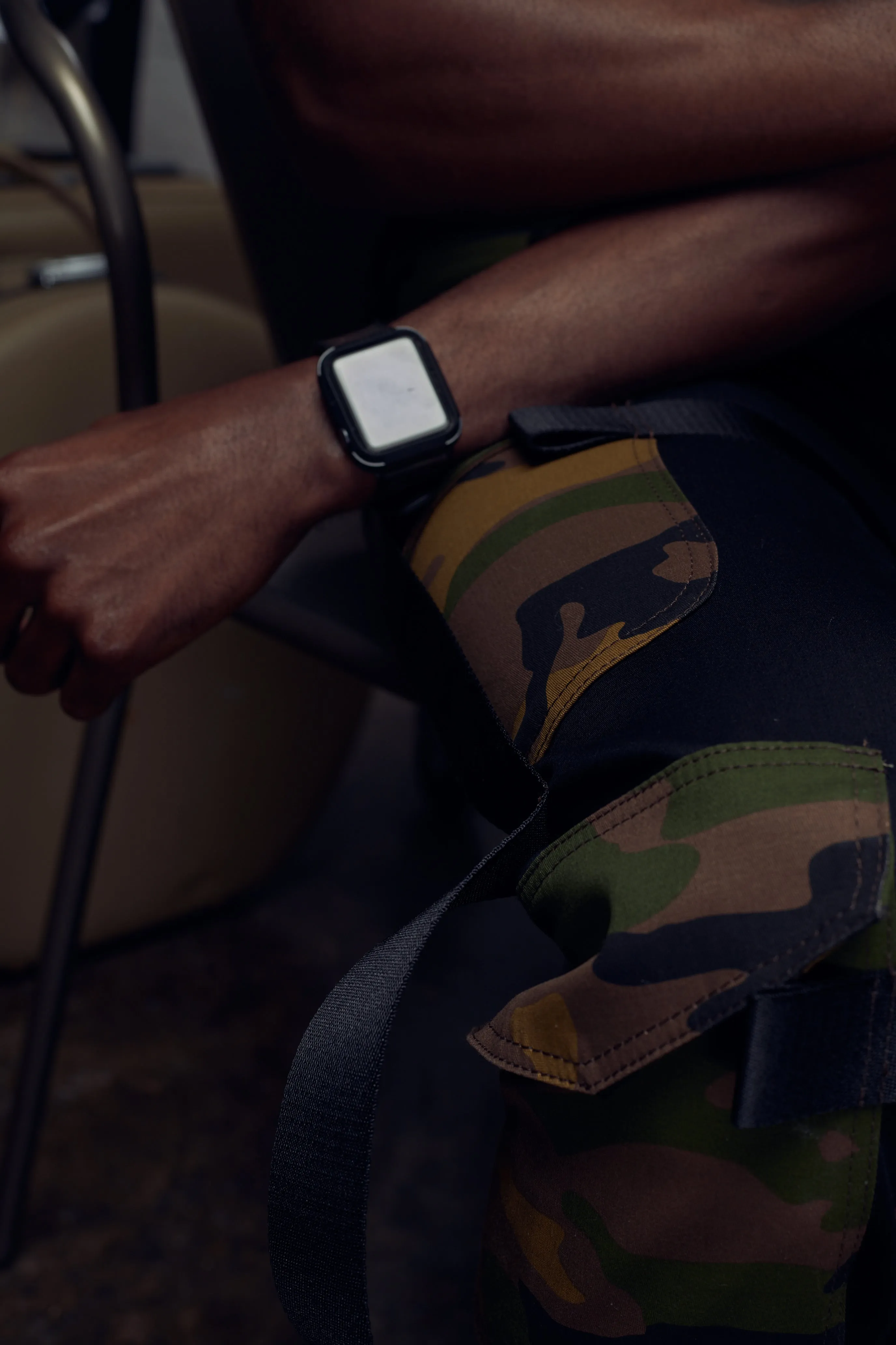 New Black Stretch Cargo Camouflage Jeans