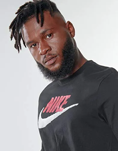 Nike Sportswear Men's T-Shirt, Crew Neck Shirts for Men with Swoosh, Black/University Red/White, M