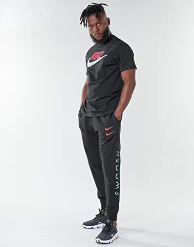 Nike Sportswear Men's T-Shirt, Crew Neck Shirts for Men with Swoosh, Black/University Red/White, M