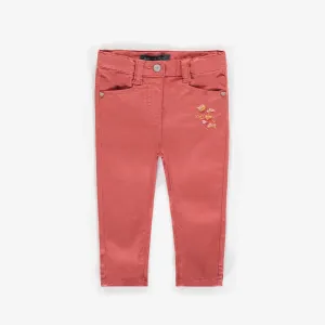 Pantalon en denim rouille extensible coupe ajustée, bébé || Rust stretch denim pants skinny fit, baby