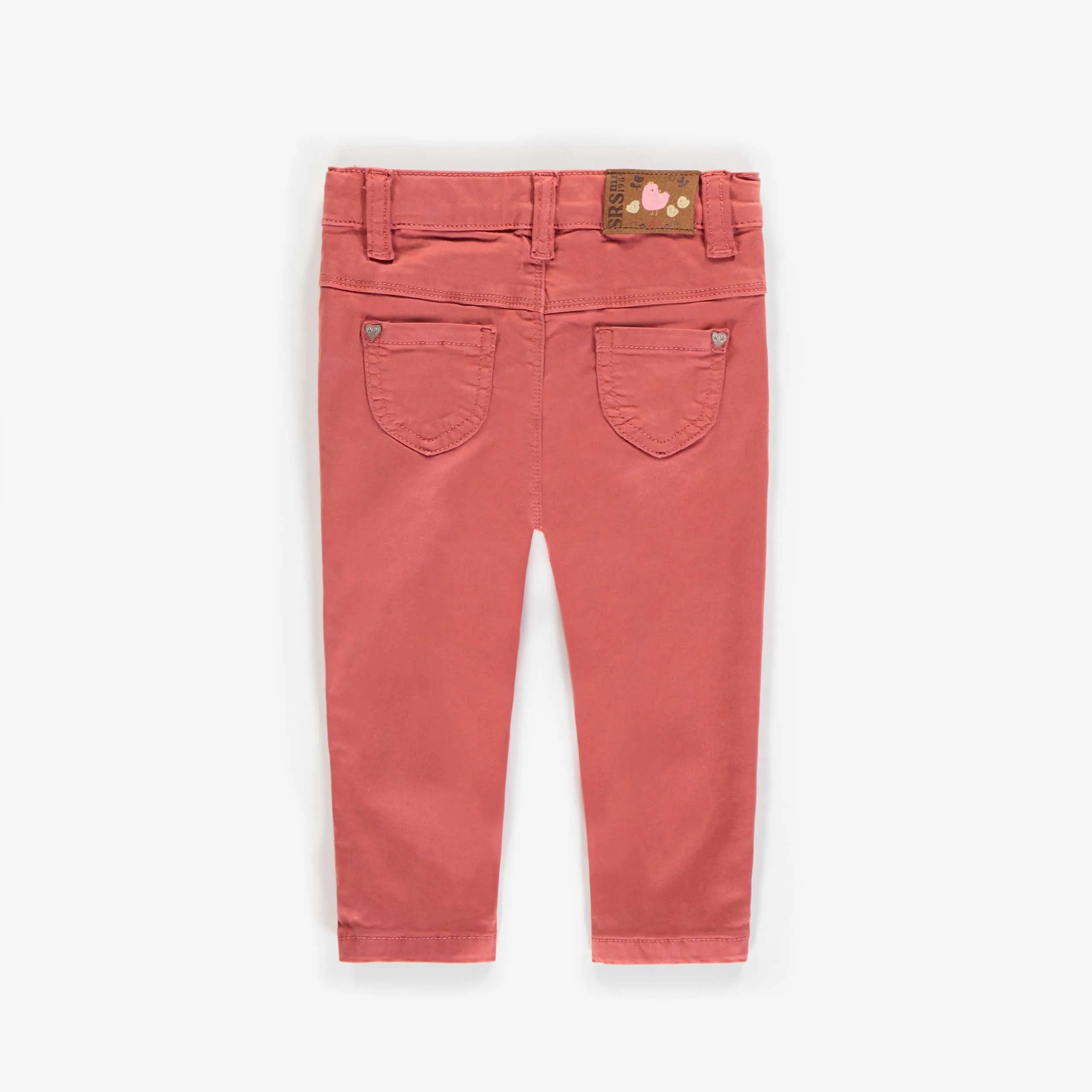 Pantalon en denim rouille extensible coupe ajustée, bébé || Rust stretch denim pants skinny fit, baby