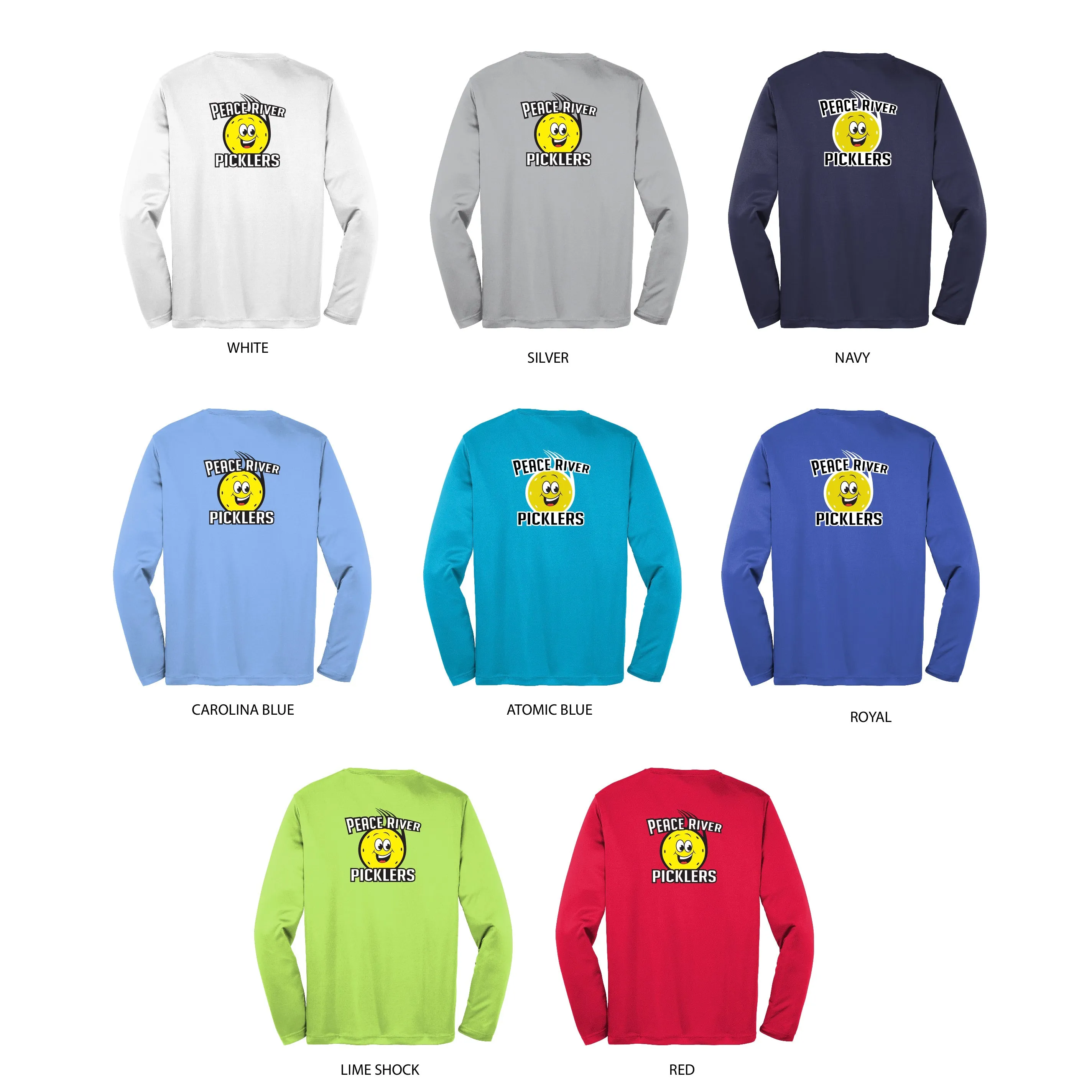 Peace River Picklers 2021 Pickleball Men's Performance Long Sleeve Shirt - Design 2