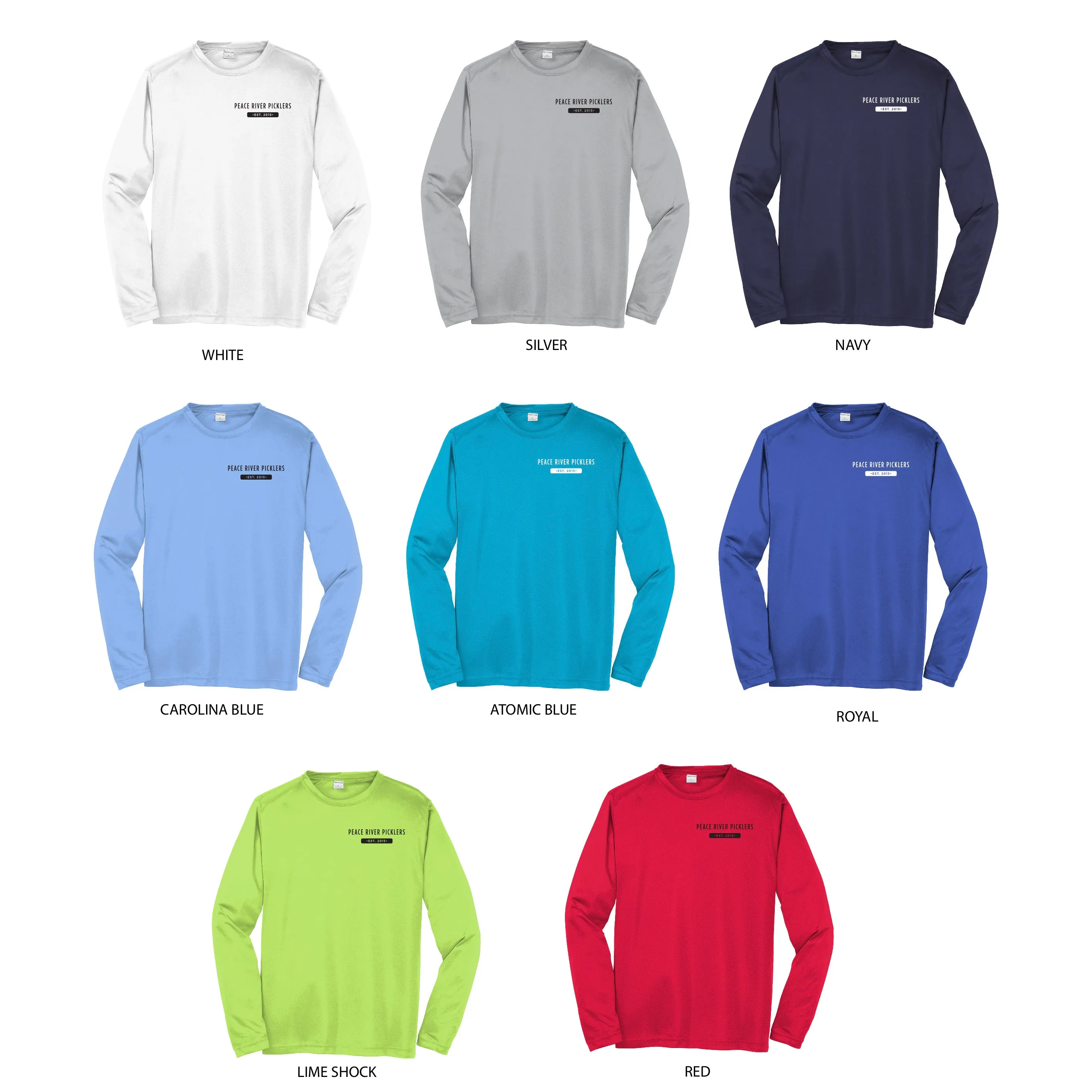 Peace River Picklers 2021 Pickleball Men's Performance Long Sleeve Shirt - Design 2