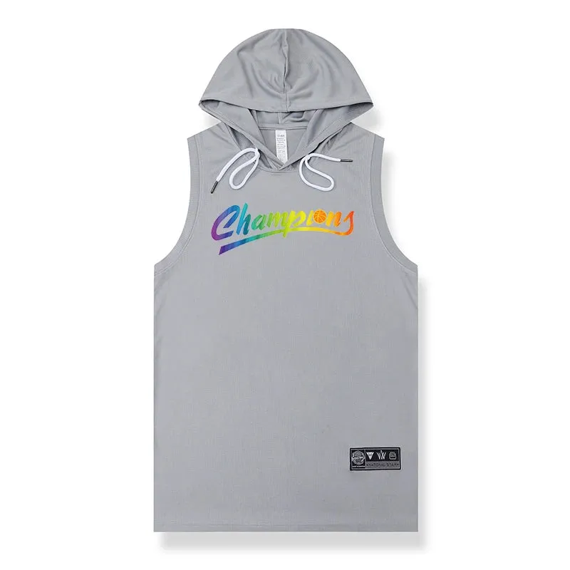 Power Up Your Workouts: Men's Hooded Tank Top for Fitness and Bodybuilding