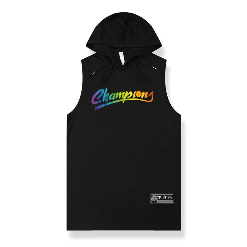 Power Up Your Workouts: Men's Hooded Tank Top for Fitness and Bodybuilding