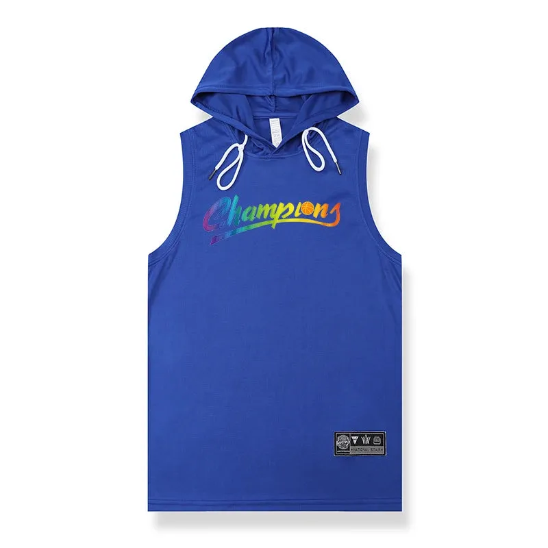 Power Up Your Workouts: Men's Hooded Tank Top for Fitness and Bodybuilding
