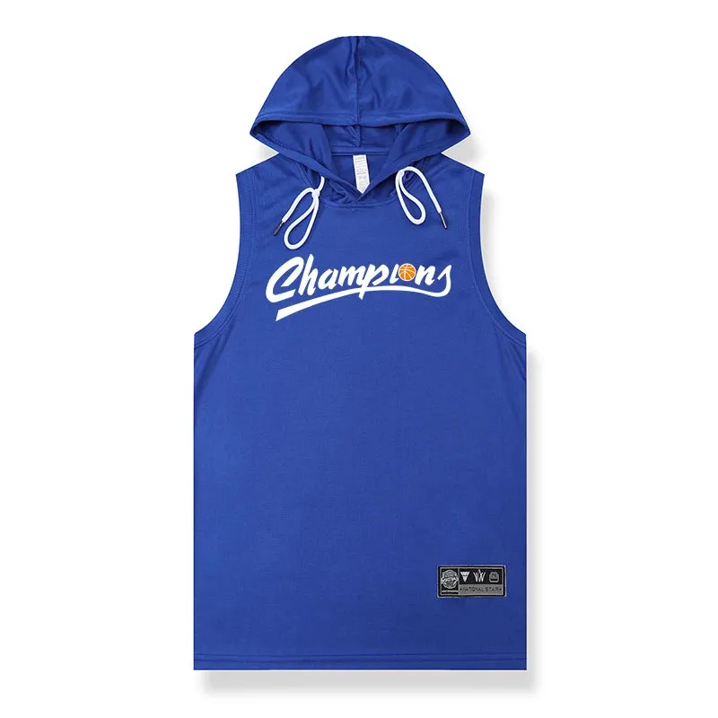Power Up Your Workouts: Men's Hooded Tank Top for Fitness and Bodybuilding