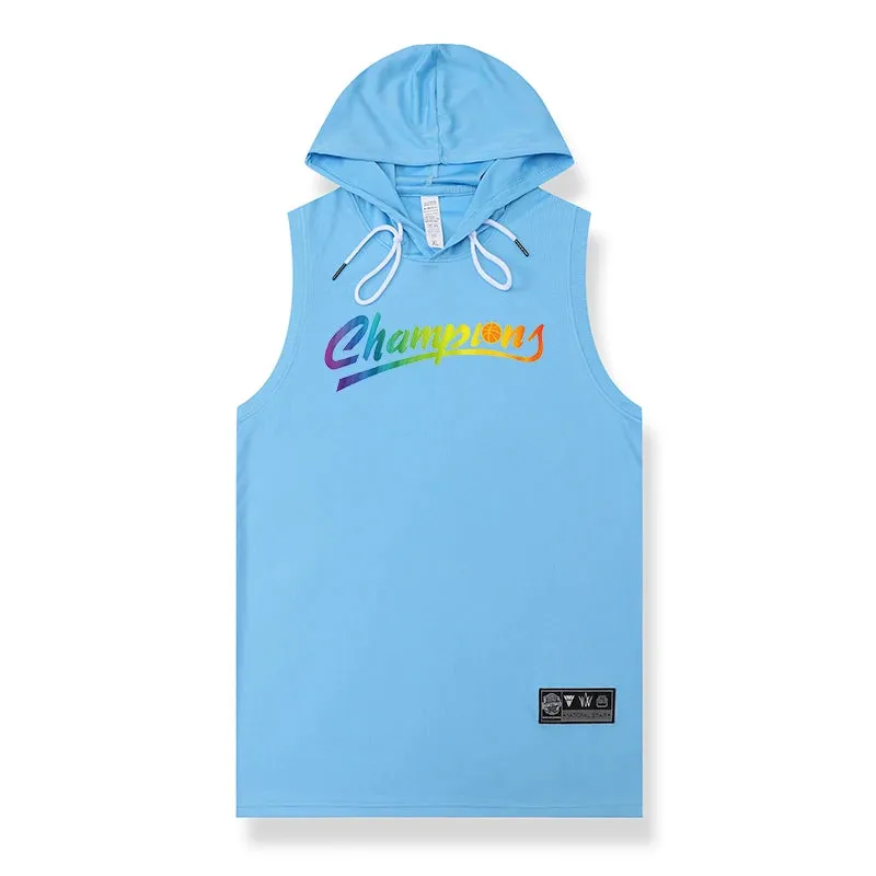 Power Up Your Workouts: Men's Hooded Tank Top for Fitness and Bodybuilding
