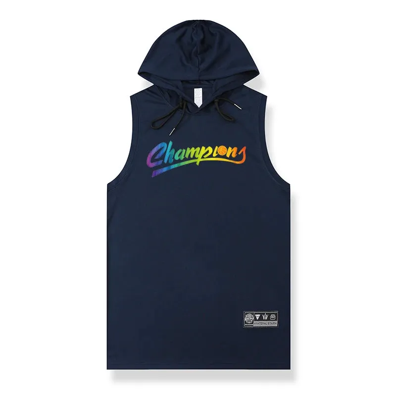 Power Up Your Workouts: Men's Hooded Tank Top for Fitness and Bodybuilding