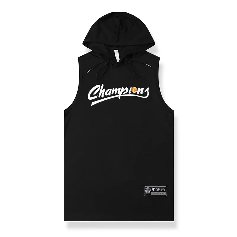 Power Up Your Workouts: Men's Hooded Tank Top for Fitness and Bodybuilding