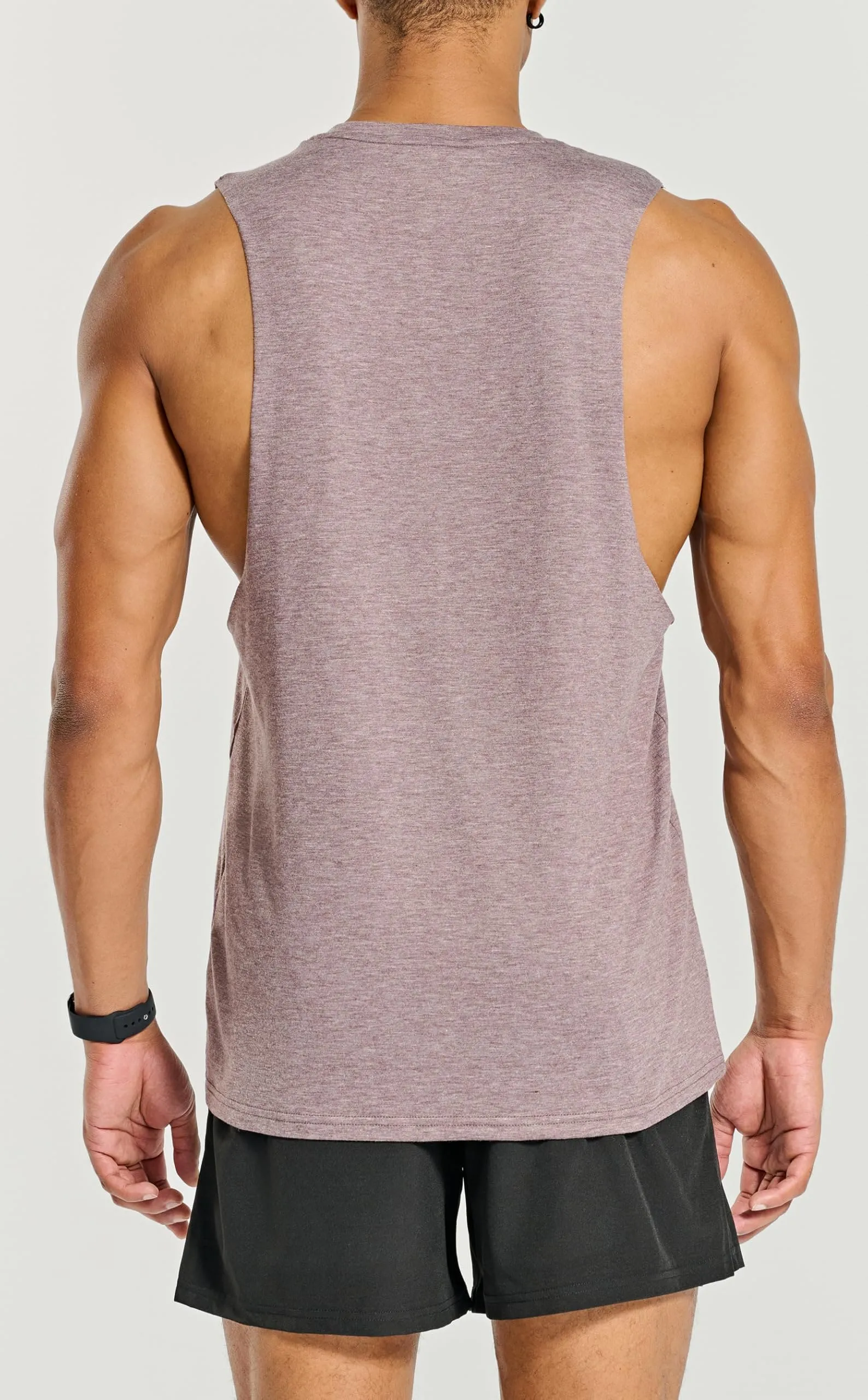 Project Titan Men's Workout Drop Arm Tank Top Cut Off Sleeveless Gym Shirts