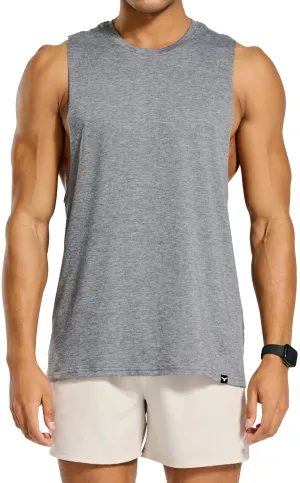 Project Titan Men's Workout Drop Arm Tank Top Cut Off Sleeveless Gym Shirts