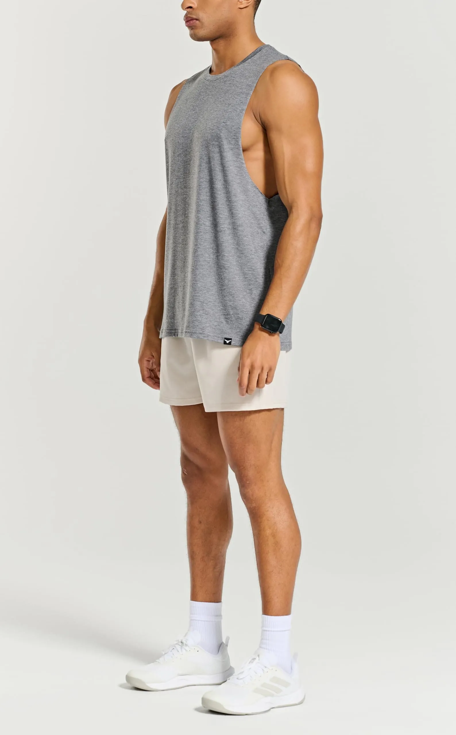 Project Titan Men's Workout Drop Arm Tank Top Cut Off Sleeveless Gym Shirts