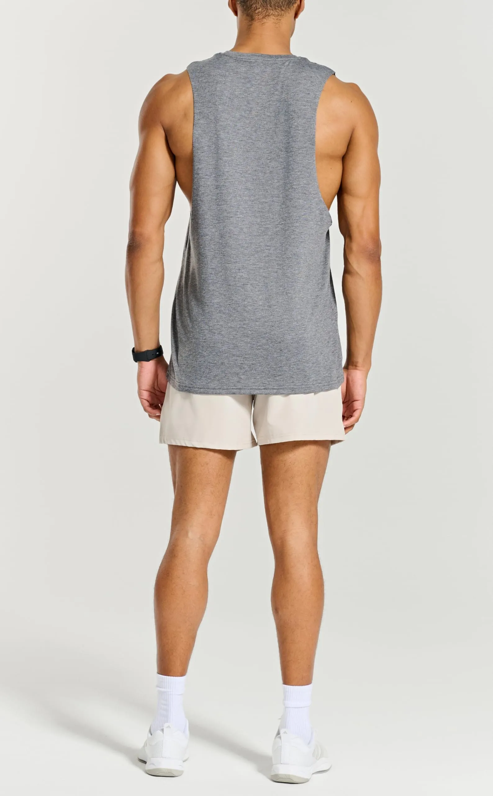 Project Titan Men's Workout Drop Arm Tank Top Cut Off Sleeveless Gym Shirts