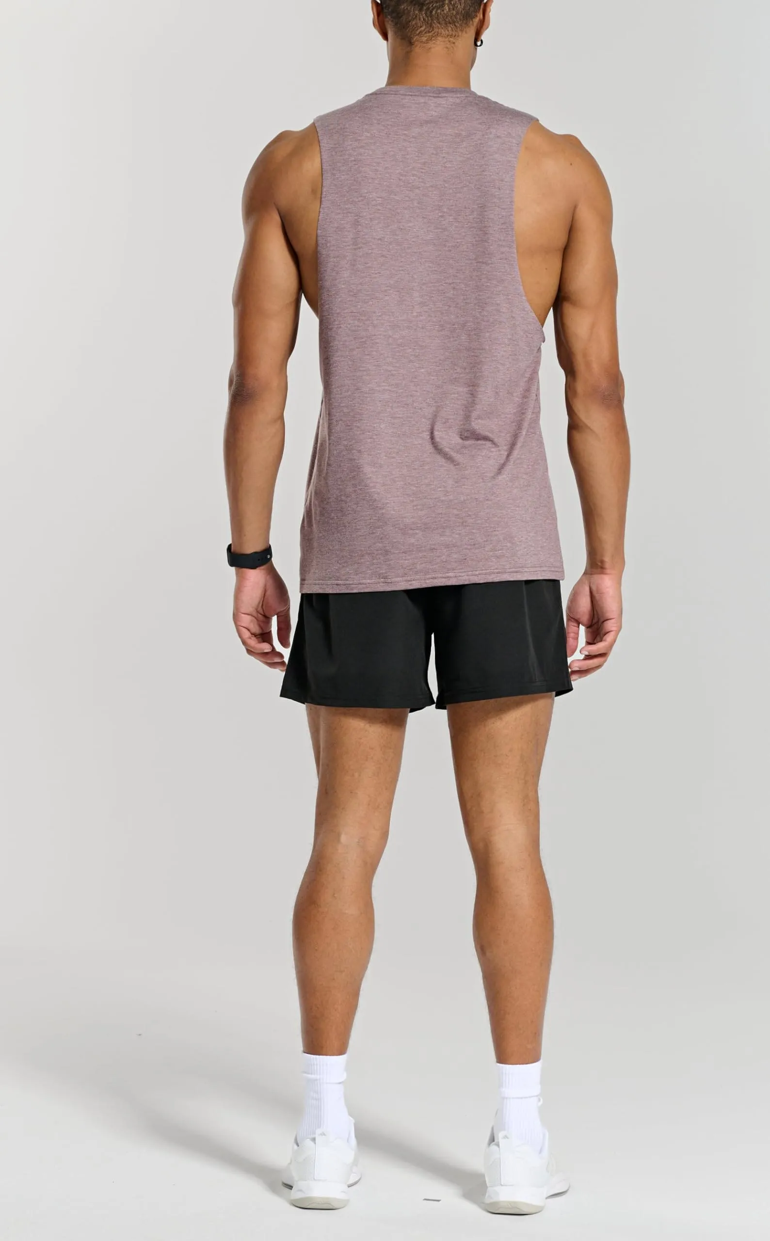 Project Titan Men's Workout Drop Arm Tank Top Cut Off Sleeveless Gym Shirts