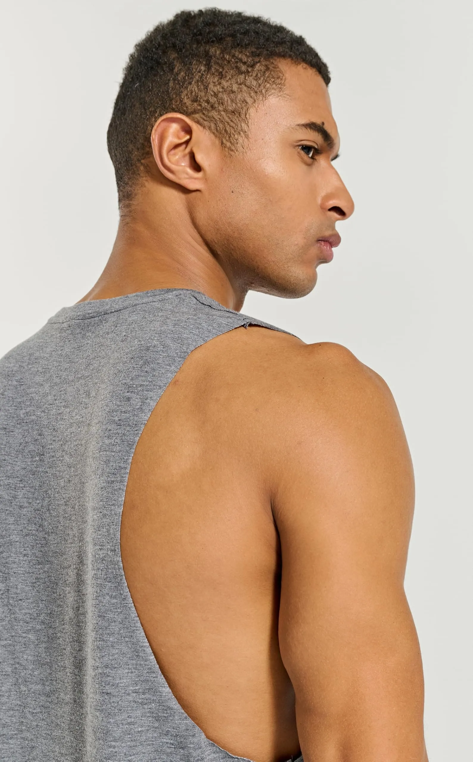 Project Titan Men's Workout Drop Arm Tank Top Cut Off Sleeveless Gym Shirts
