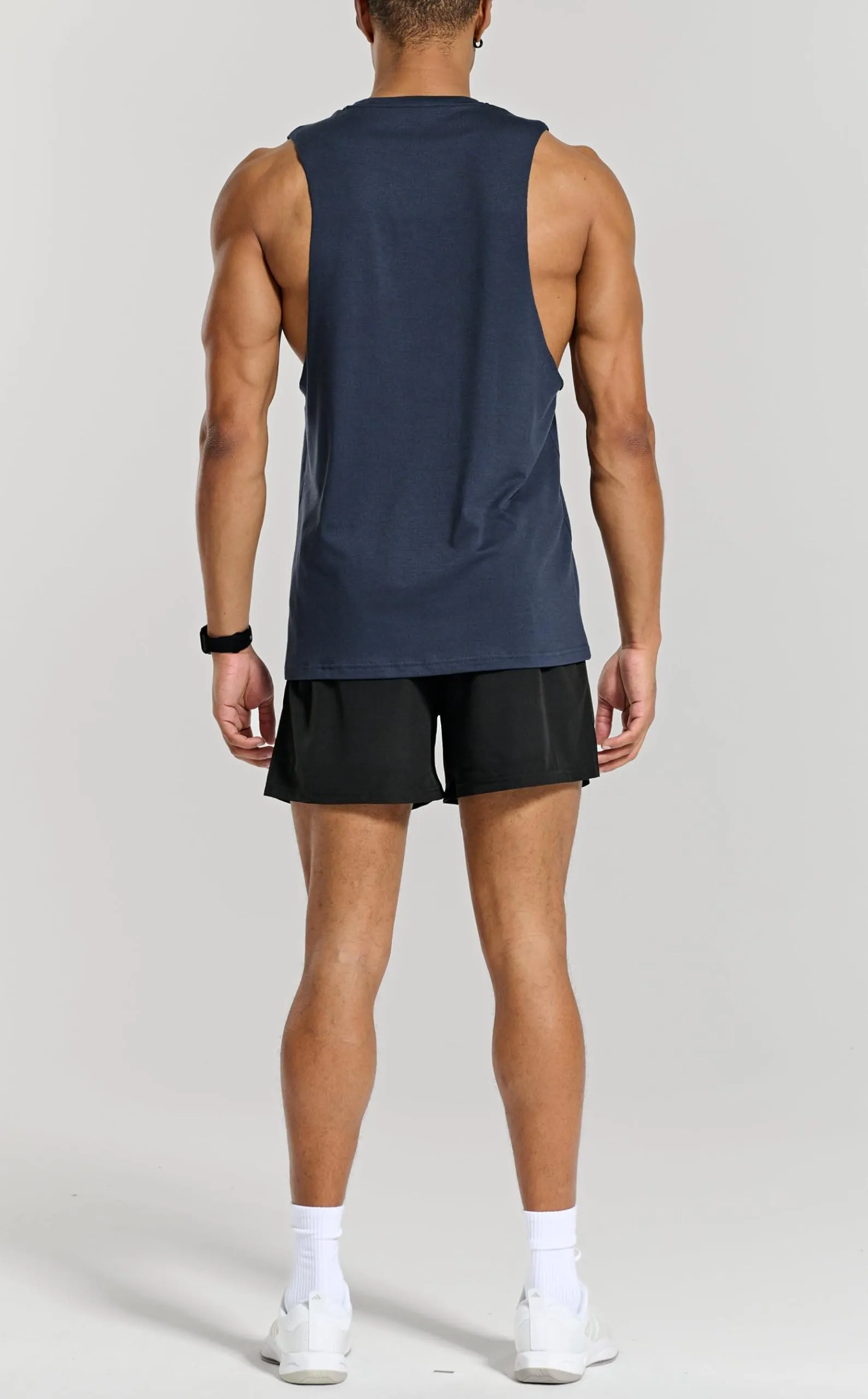 Project Titan Men's Workout Drop Arm Tank Top Cut Off Sleeveless Gym Shirts