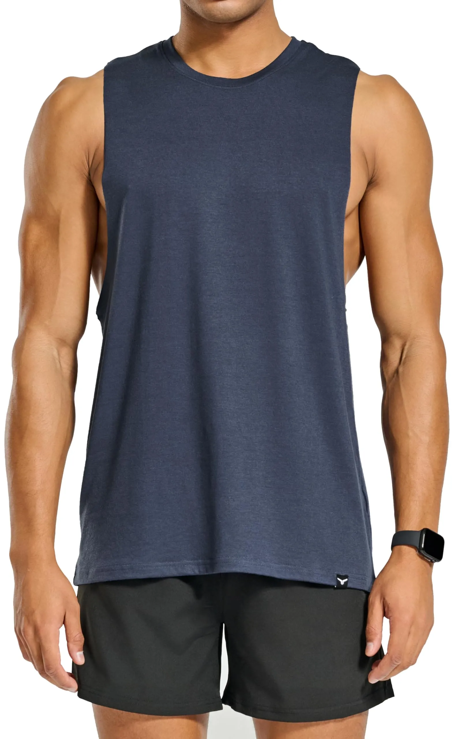 Project Titan Men's Workout Drop Arm Tank Top Cut Off Sleeveless Gym Shirts