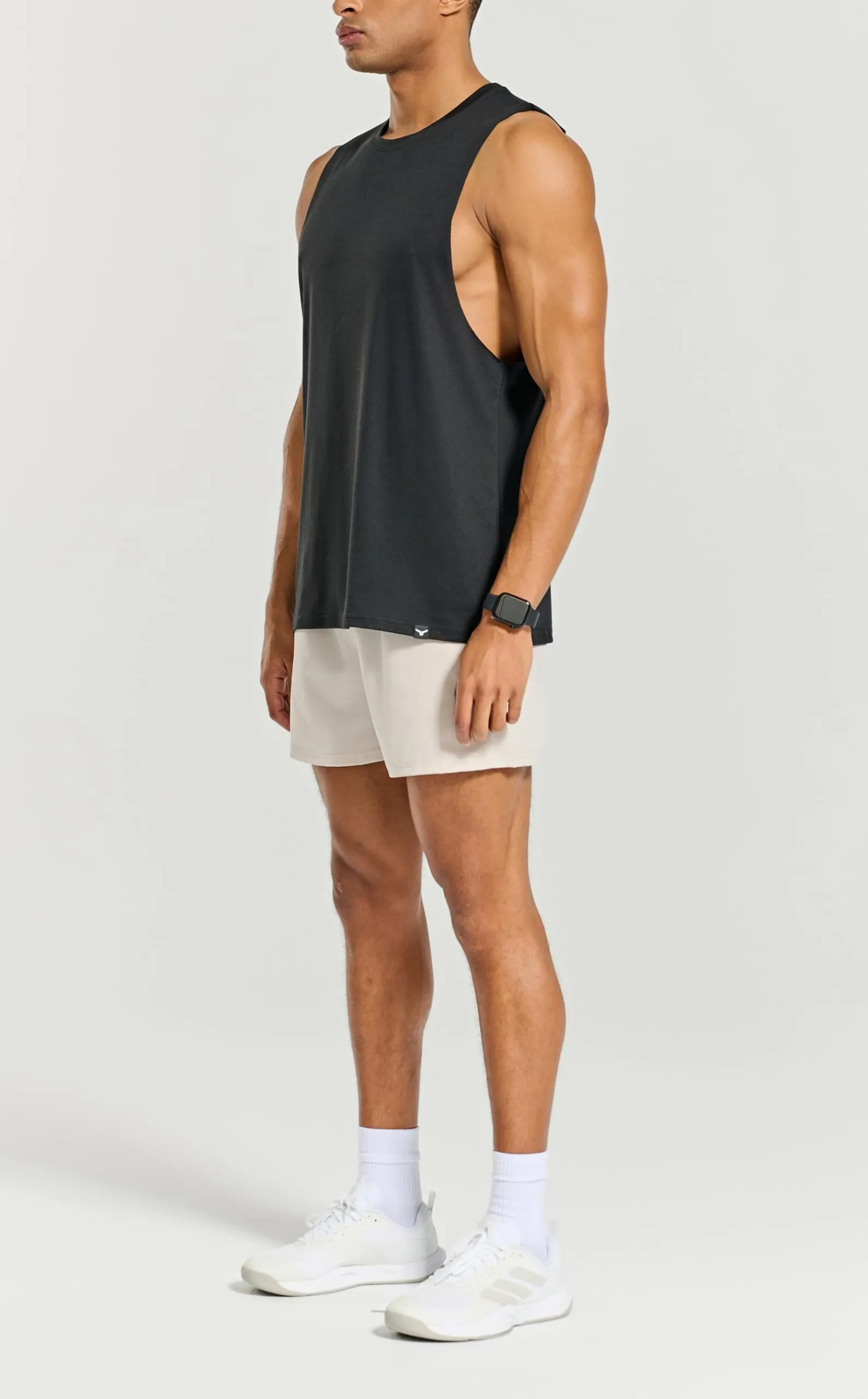 Project Titan Men's Workout Drop Arm Tank Top Cut Off Sleeveless Gym Shirts