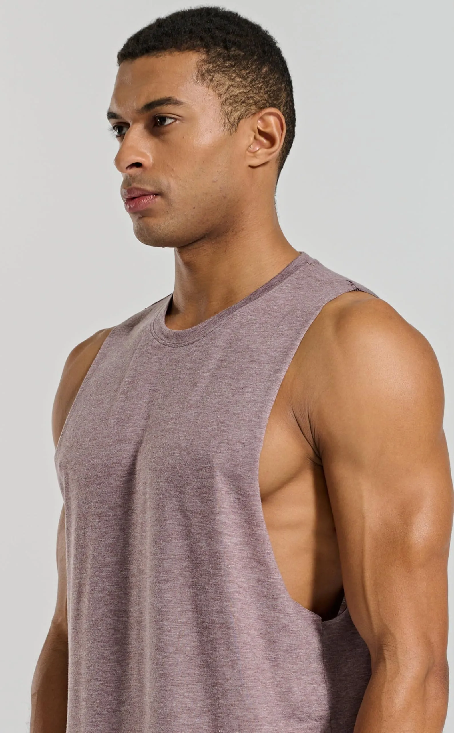 Project Titan Men's Workout Drop Arm Tank Top Cut Off Sleeveless Gym Shirts