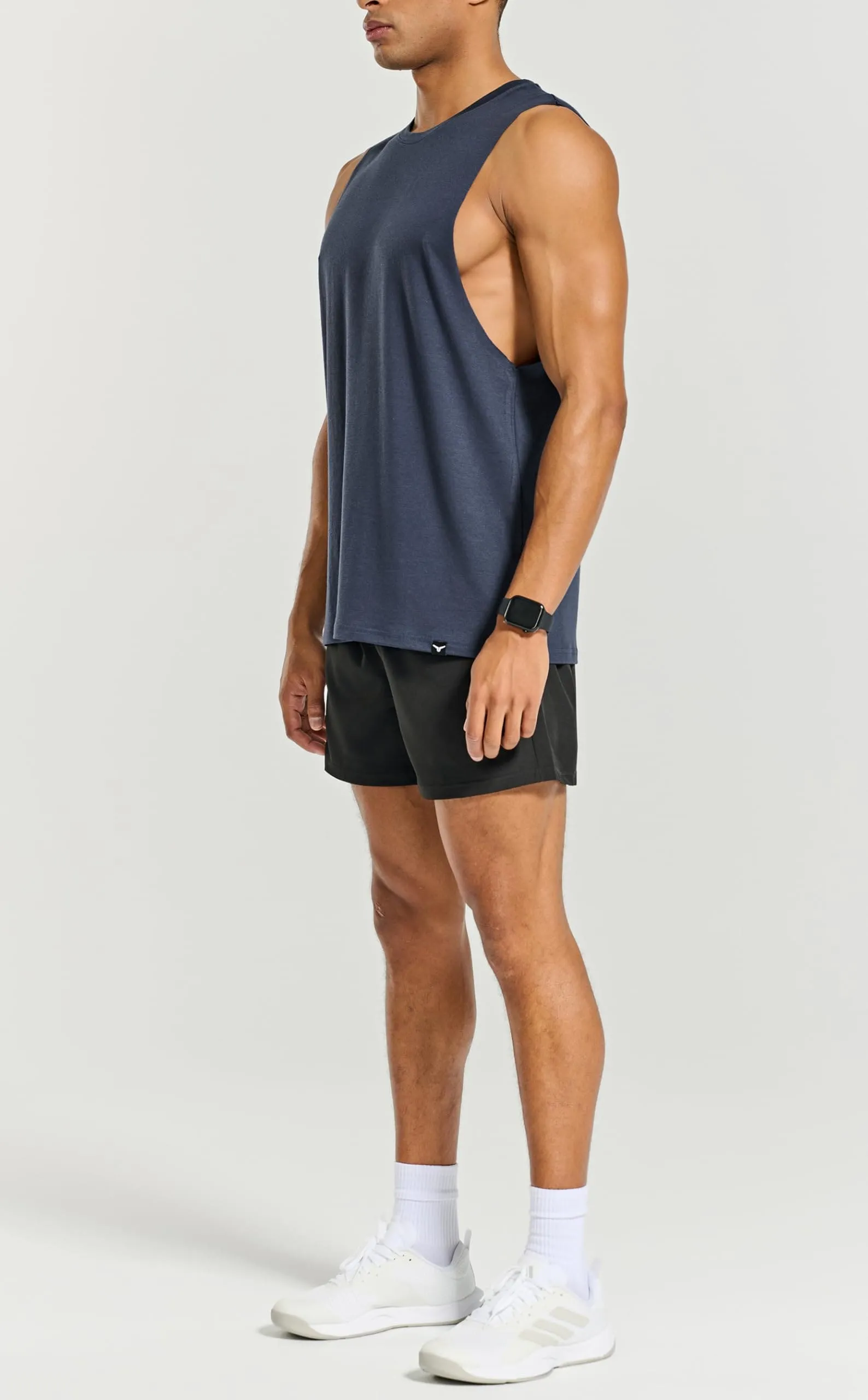 Project Titan Men's Workout Drop Arm Tank Top Cut Off Sleeveless Gym Shirts