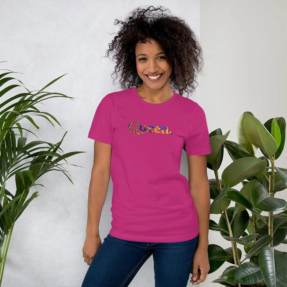 Queen African Print Color Short-Sleeve Unisex T-Shirt