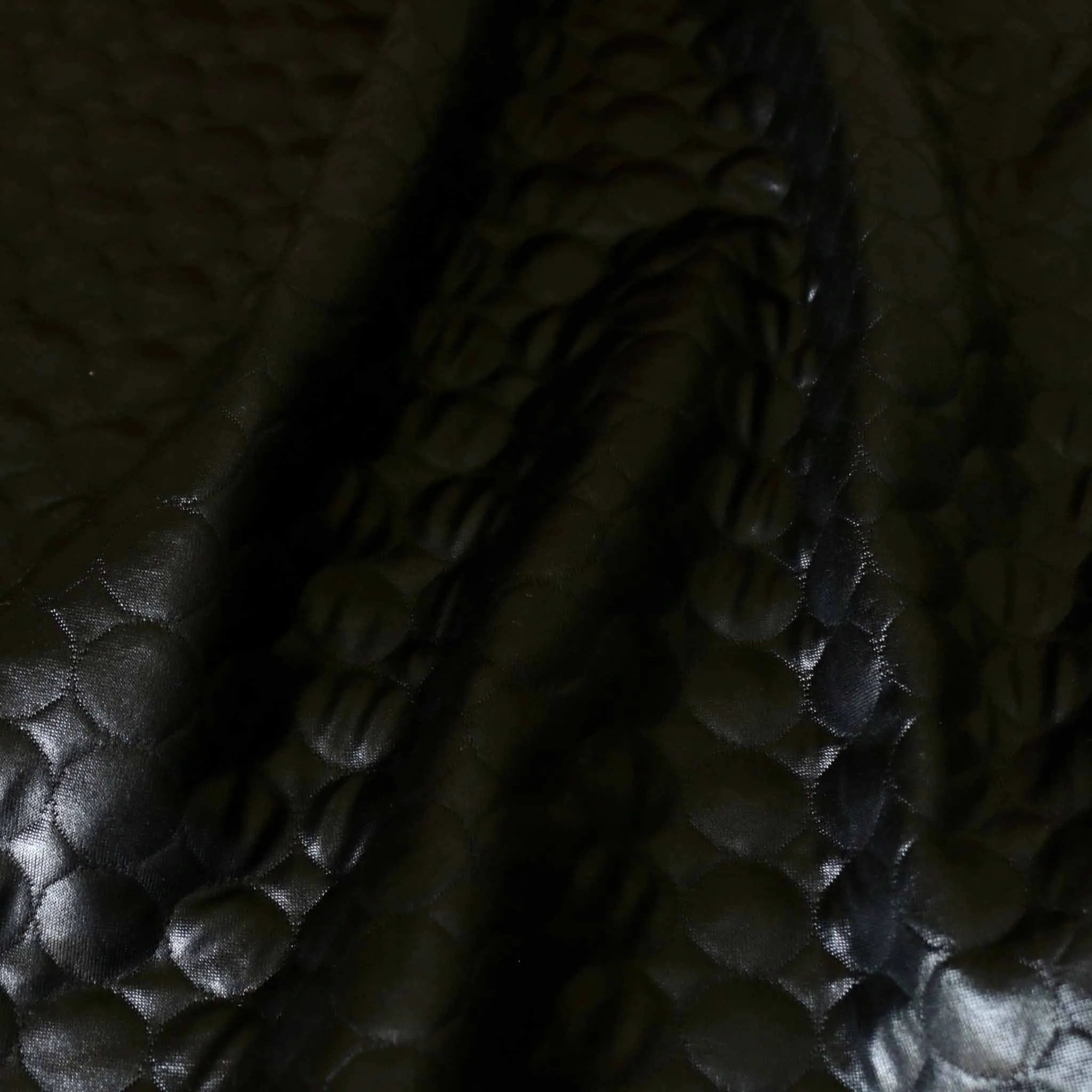 Quilted Jersey Fabric - Black circle