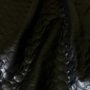 Quilted Jersey Fabric - Black circle