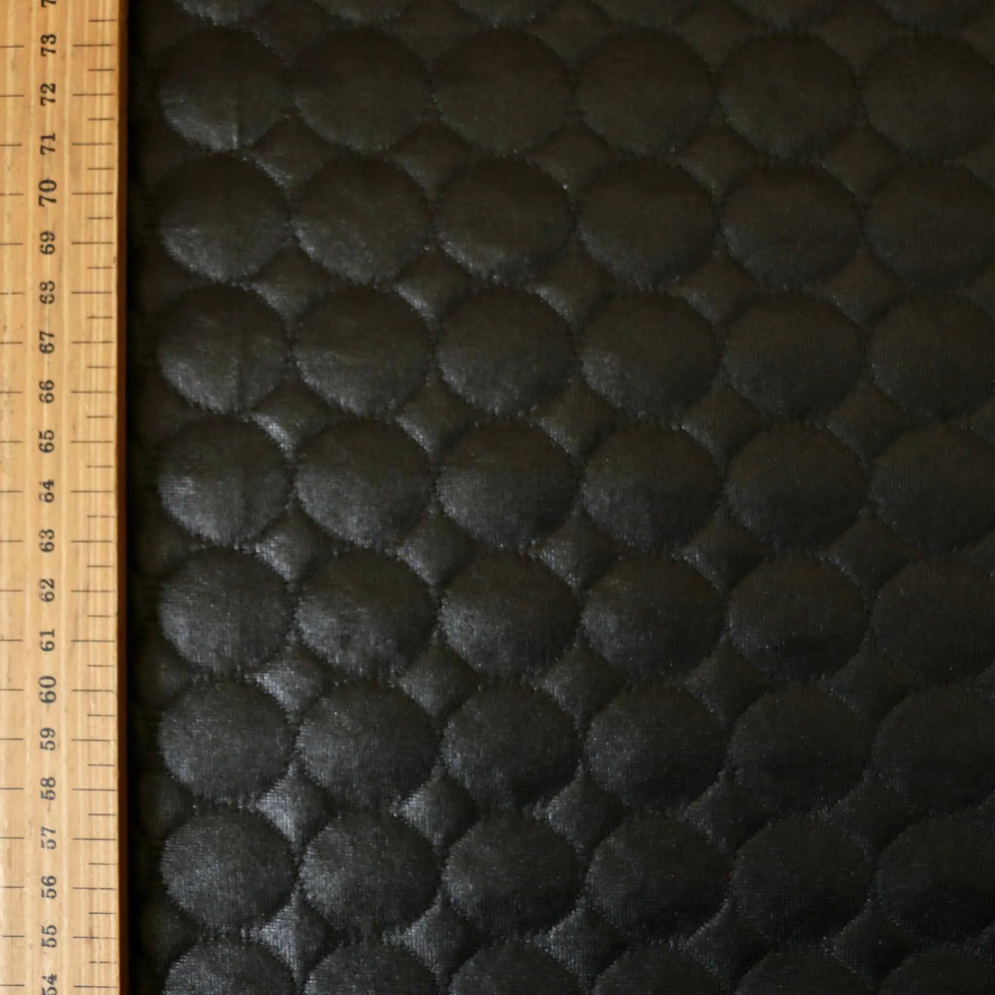 Quilted Jersey Fabric - Black circle