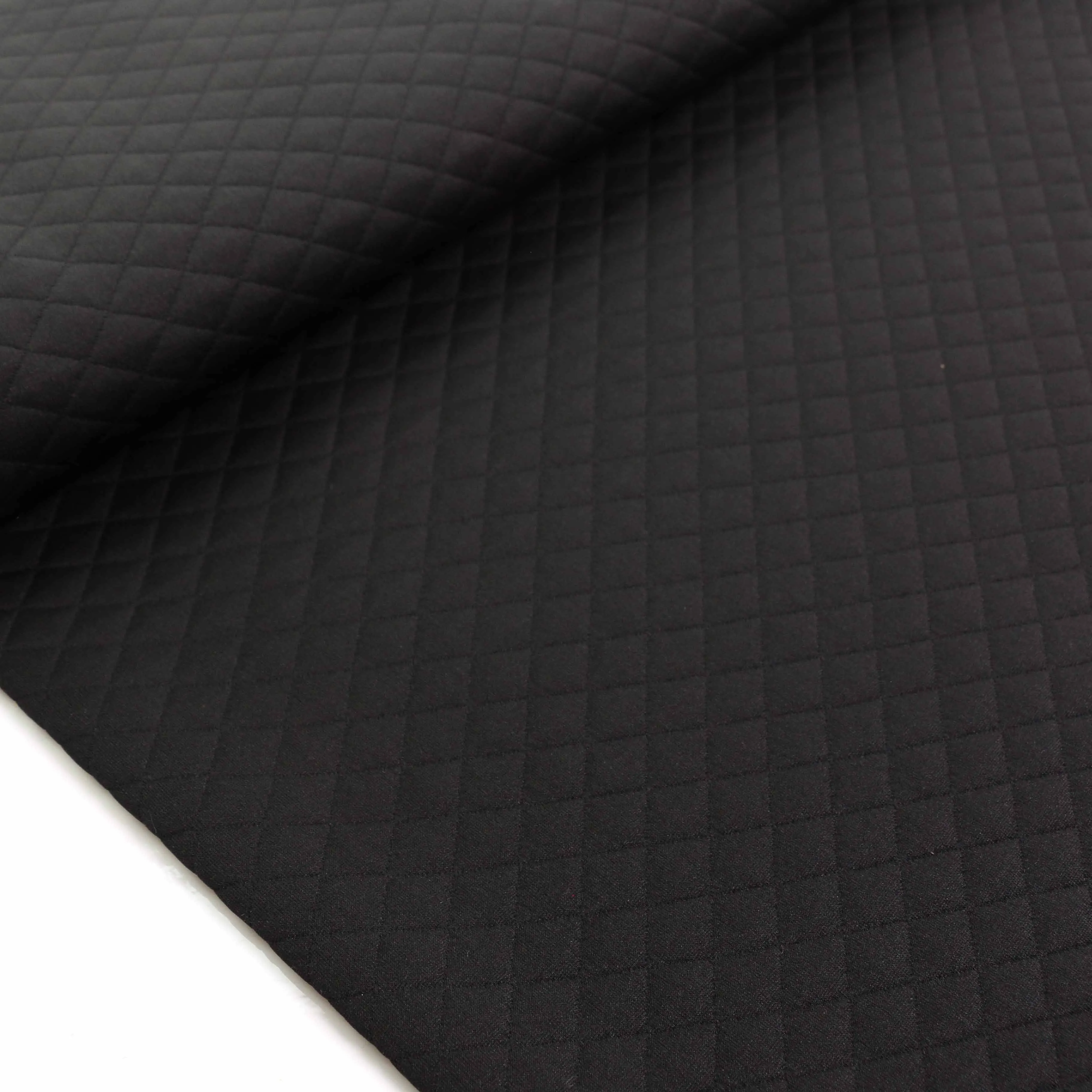 Quilted Jersey Fabric - Black diamond
