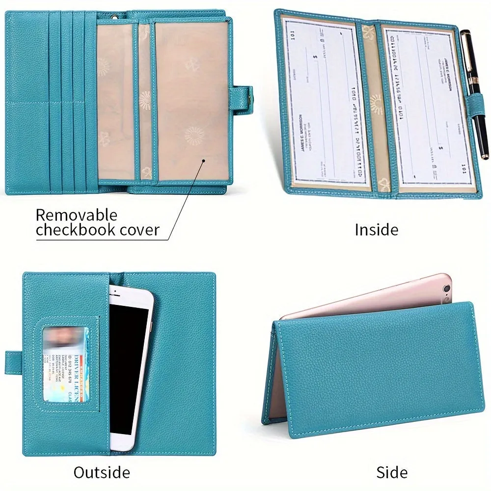 RFID-Safe Chic Leather Trifold Wallet for Women: Large Capacity, Zip Pocket, Wristlet Included, Stylish & Secure