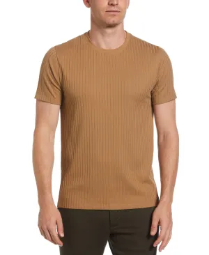 Rib Knit Crew Neck Tee