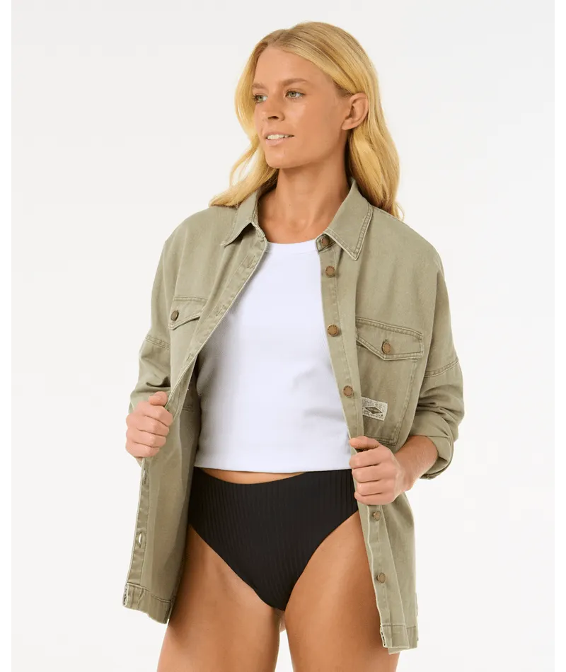 RIP CURL SAN CARLOS EMBROIDERED JACKET - SAGE
