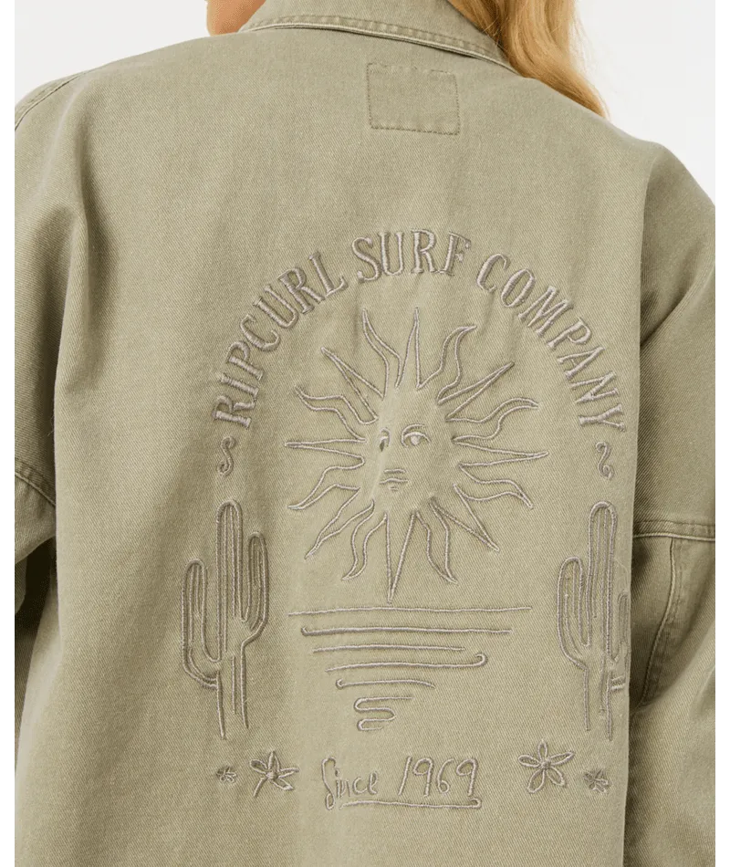 RIP CURL SAN CARLOS EMBROIDERED JACKET - SAGE