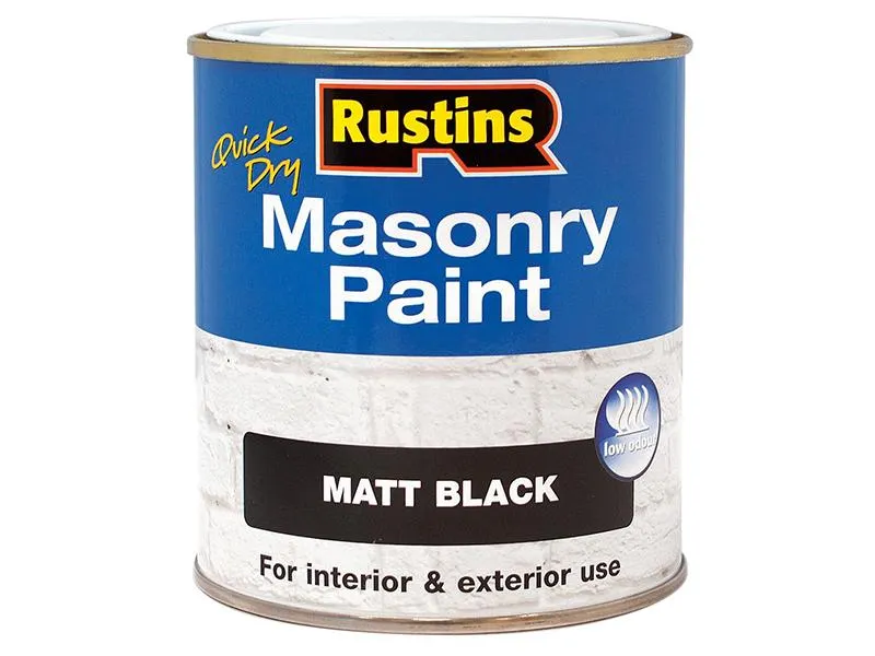 Rustins Quick Dry Masonry Paint Black 250Ml