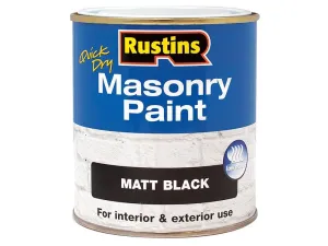 Rustins Quick Dry Masonry Paint Black 250Ml