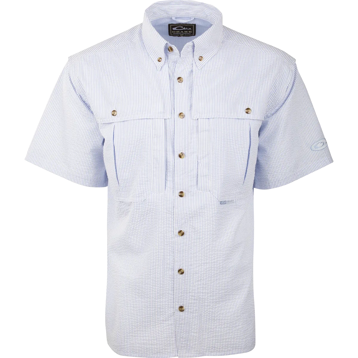 Seersucker Wingshooter's Shirt S/S - Blue