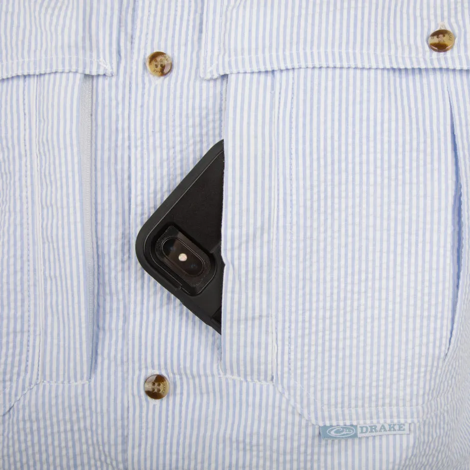 Seersucker Wingshooter's Shirt S/S - Blue