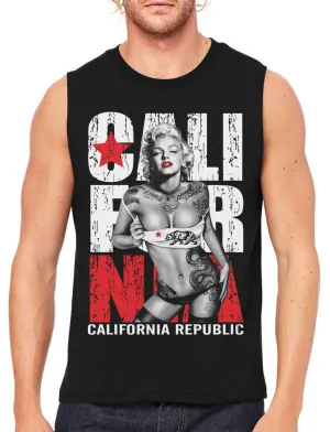 Sexy Marilyn Monroe California Republic Men's Sleeveless T-Shirt
